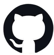 GitHub logo with a black circle and white silhouette of a cat.